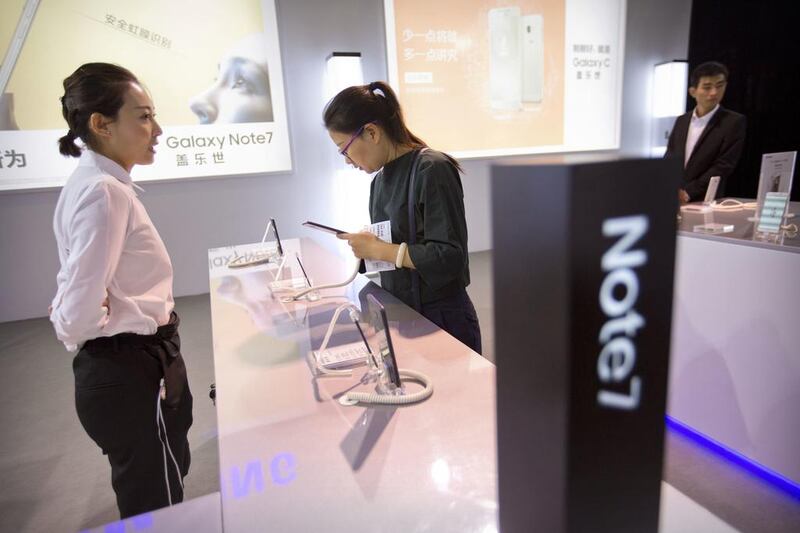 Samsung said on Sunday that about 200,000 affected South Korean customers have turned in their devices, with another 200,000 people left for the recall. Mark Schiefelbein / AP Photo