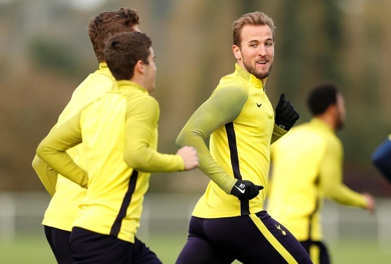 Harry Kane runs during Totttenham training. John Sibley / Reuters