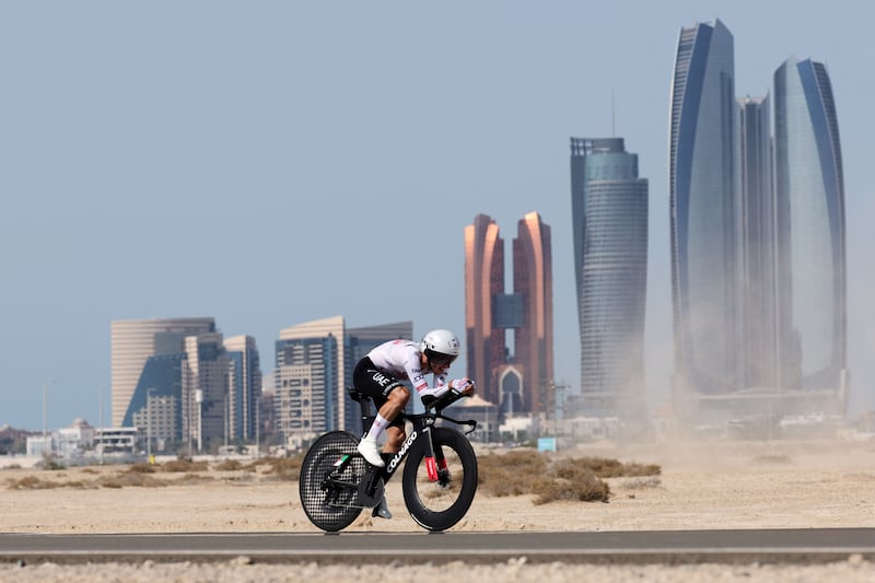 UAE Team Emirates' British cyclist Adam Yates rides during Stage 2. AFP