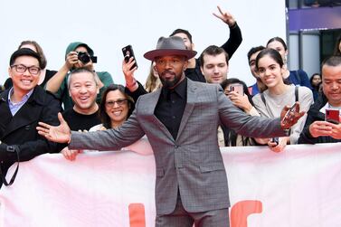 American actor Jamie Foxx poses with fans ahead of the premiere of 'Just Mercy' at the 2019 Toronto International Film Festival (Tiff) in 2019. Tiff is among the festivals that will participate in a free 10-day virtual cinema programme starting this month hosted by YouTube. AFP