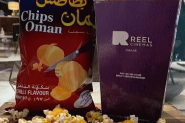 Chips Oman and popcorn made for an addictive snacking combination at Reel Cinemas. Courtesy of Reel Cinemas