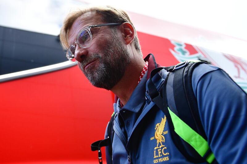WATFORD, ENGLAND - AUGUST 12:  Jurgen Klopp, Manager of Liverpool arrives at the stadium prior to the Premier League match between Watford and Liverpool at Vicarage Road on August 12, 2017 in Watford, England.  (Photo by Alex Broadway/Getty Images)