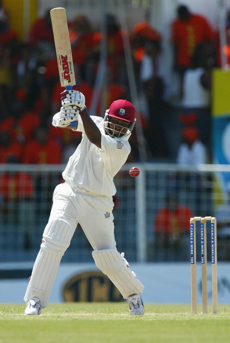 ST JOHNS, ANTIGUA - APRIL 12:  Brian Lara in action during day three of the fourth Test match between the West Indies and England at the Recreation Ground on April 12, 2004 in St Johns, Antigua. (Photo by Clive Rose/Getty Images).