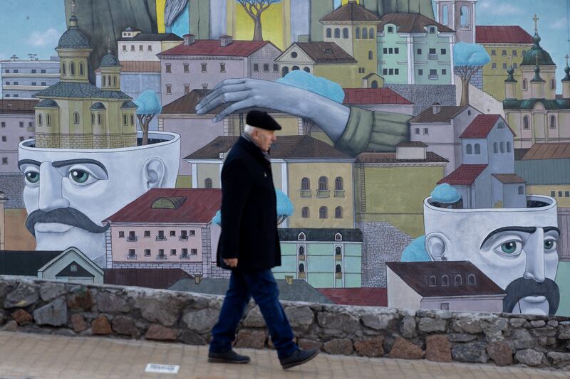 A large street mural in Kiev.  Getty Images
