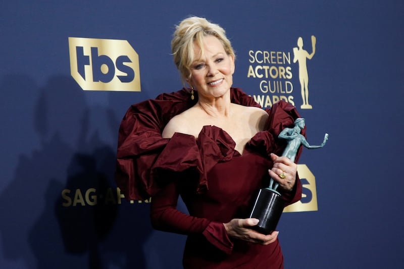Jean Smart backstage with her award for Outstanding Performance by a Female Actor in a Comedy Series for 'Hacks'. Reuters