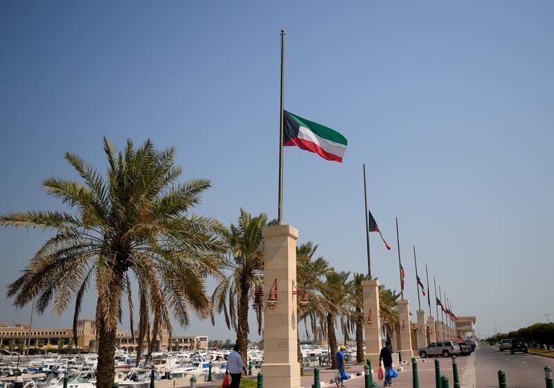Kuwaiti national flags fly at half-mast in mourning the death of Kuwait's Emir, Sheikh Sabah Al Sabah, in Kuwait City, Kuwait.  EPA