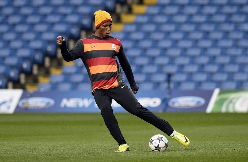 Didier Drogba trains with Galatasaray at Stamford Bridge on Monday. Facundo Arrizabalaga / EPA / March 17, 2014 