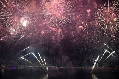 Al Maryah Island's fireworks show during the 51st National Day. Khushnum Bhandari / The National
