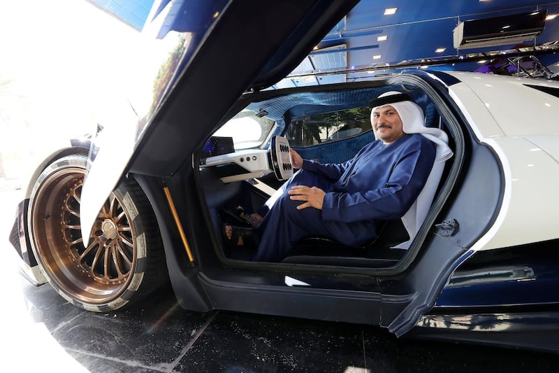 DUBAI , UNITED ARAB EMIRATES , November 15  ��� 2018 :- Majid Al Attar , owner of the Devel Sixteen supercar at his home on Al Wasl road in Dubai. ( Pawan Singh / The National ) For Motoring. Story by Adam
