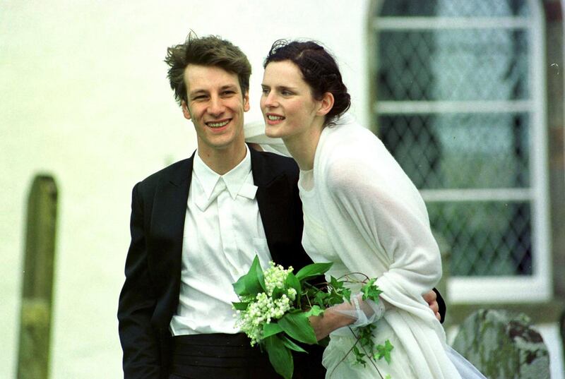 May 22, 1999, Stella Tennant marries David Lasnet  in Oxnam, on the Scottish Borders.  AP