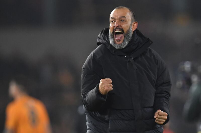 Nuno Espirito Santo at the final whistle. AFP