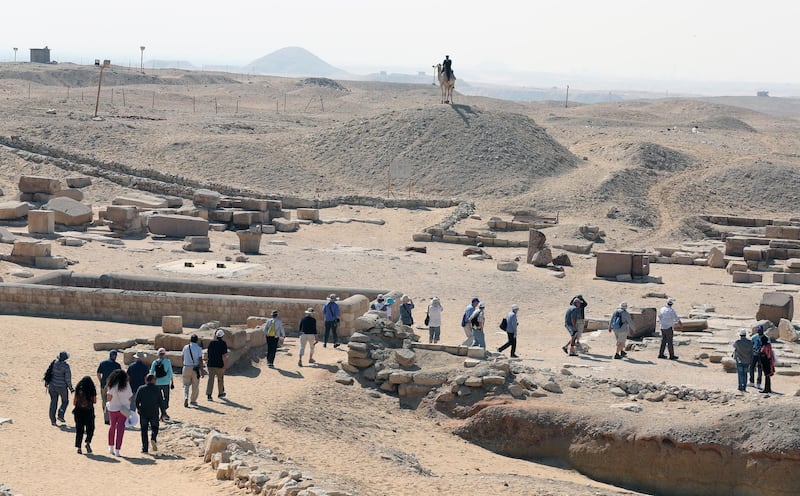 Tourists visit Saqqara necropolis, a UNESCO World Heritage Site in Giza, Egypt. EPA