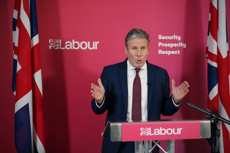 Labour leader Sir Keir Starmer makes a statement at Labour Party headquarters in London where he said he did not believe that Covid rules had been broken. PA