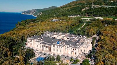 This image taken from video released by Navalny Life youtube channel on Tuesday, Jan. 19, 2021, shows a drone view of an estate on Russia's Black Sea, Russia. Navalny's team released a two-hour video investigation of what they called "Putin's palace" â€” an estate on Russia's Black Sea that they said cost $1.3 billion and was allegedly funded through an elaborate corruption scheme involving Putin's inner circle. (Navalny Life youtube channel via AP)