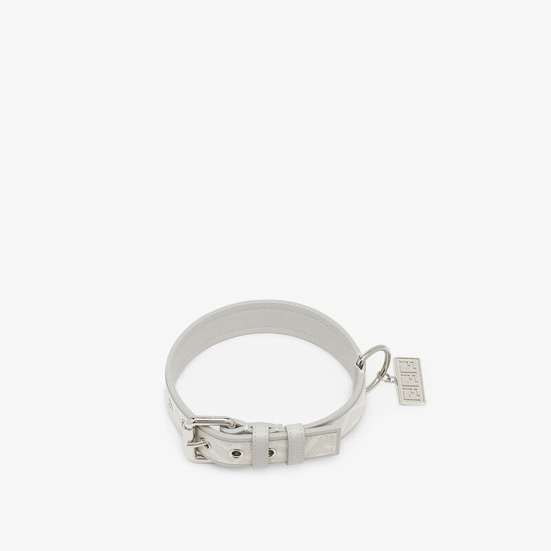 White fabric dog collar, Dh1,250 ($340), Fendi. Photo: Fendi