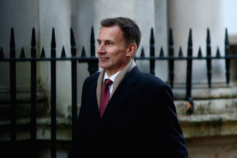 LONDON, ENGLAND - OCTOBER 29: Secretary of State for Foreign Affairs  Jeremy Hunt arrives for a Cabinet meeting at 10 Downing Street on October 29, 2018 in London, England. The Chancellor of the Exchequer, Philip Hammond, will deliver a budget speech later today to Parliament, the last before the official Brexit date next year of March 29, 2019.  (Photo by Jack Taylor/Getty Images)