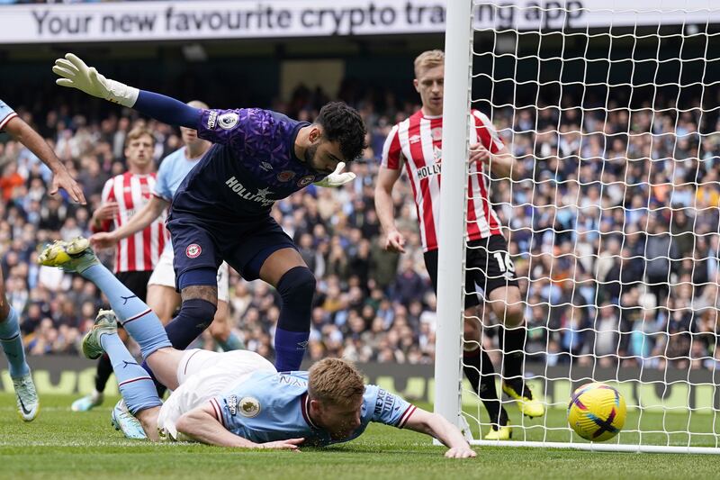 Kevin De Bruyne – 6 Lost the ball early on for Onyeka’s chance, but the Belgian was City’s best player in the first half, consistently driving forward. Lacked the normal quality of his passes at times and forced Raya into a comfortable low save from distance. Denied Toney a hat-trick late on. EPA