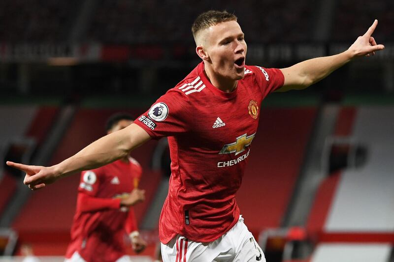 Manchester United's Scott McTominay celebrates. AFP