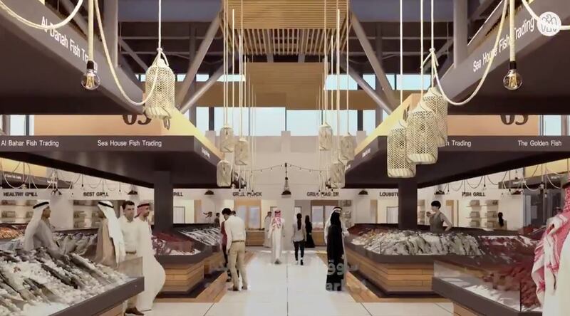 A screengrab of a video showing renderings of a planned new fish market in Mina Zayed. Courtesy: Abu Dhabi Government Media Office