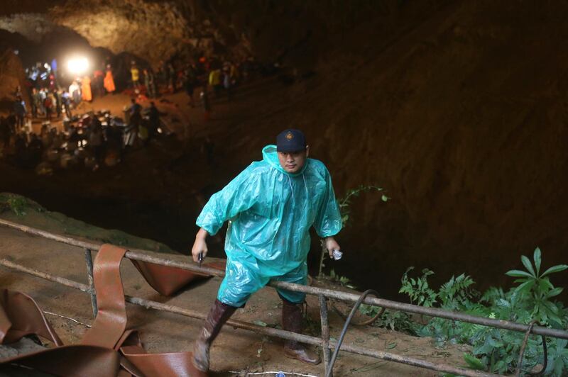 Conditions in the cave also proved tough for the 200 rescuers dispatched into the tunnels to find the boys. Sakchai Lalit / AP Photo