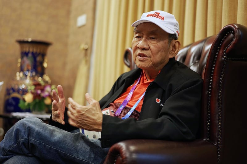 Michael Bambang Hartono, co-owner of Djarum Group, speaks during an interview in Jakarta, Indonesia, on Aug. 21, 2018. Hartono, the 78-year-old tycoon and professional bridge player, whose family fortune spans from tobacco to banking and telecom, is bidding to become Indonesia's oldest Asian Games medal winner. Photographer: Dimas Ardian/Bloomberg