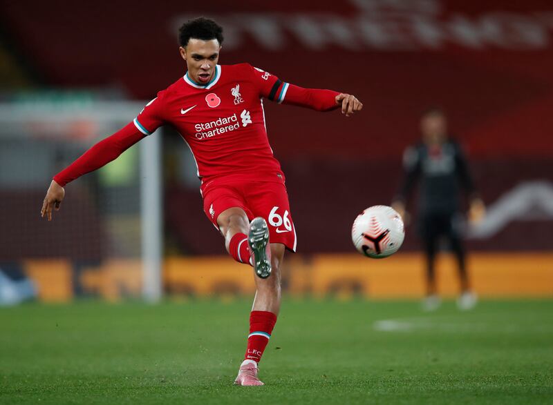 =7) Trent Alexander-Arnold (Liverpool)  2,381 passes in 36 games. Getty