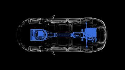 The lithium-ion battery will power twin electric motors. Aston Martin