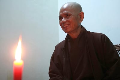 The Zen Buddhist monk Thich Nhat Hanh, who died this year, said: 'When we are overwhelmed by strong emotions or when our minds are restless and dispersed, we can return to our breathing.' AP