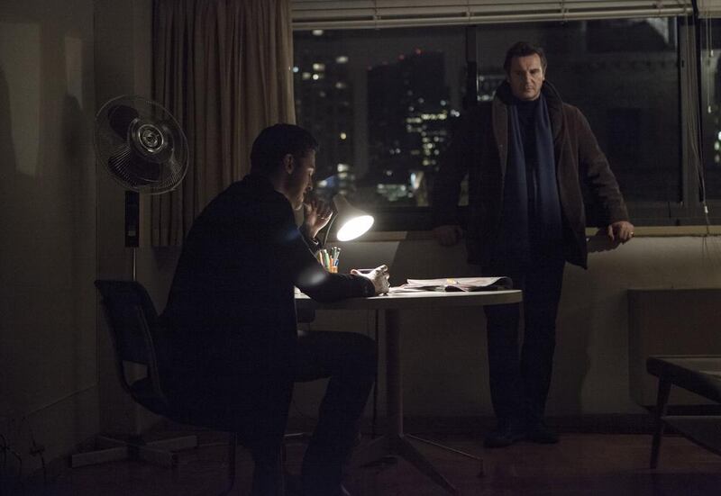 Dan Stevens, left, as Kenny Kristo and Liam Neeson as Matt Scudder in a scene from A Walk Among the Tombstones. Atsushi Nishijima / Universal Pictures