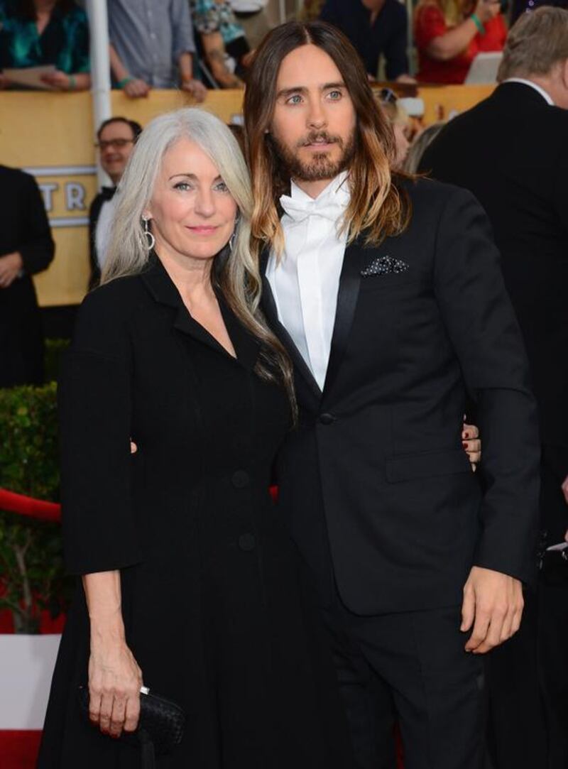 Actor Jared Leto and his mother Constance Leto. AFP