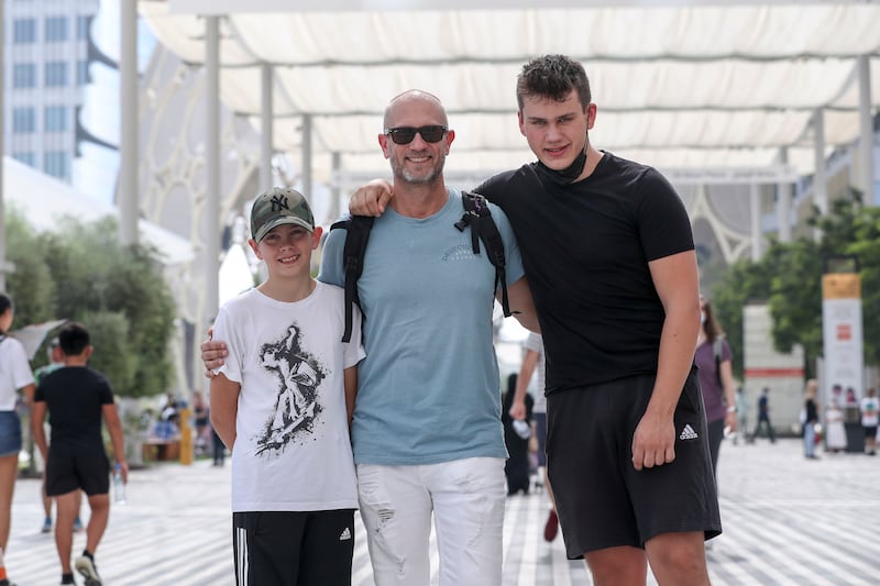 Tourists from Denmark, Stefan Tarp, 50, with sons Benjamin Tarp, 12, and William Tarp, 16, could not wait to explore the site.