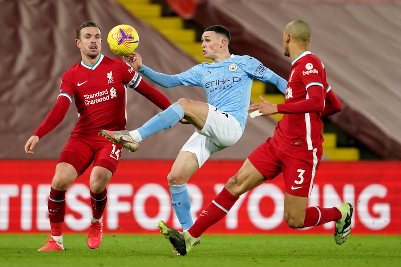 Centre forward: Phil Foden (Manchester City) – Jurgen Klopp called his goal a “genius moment” after Foden flourished as a false nine in perhaps the best performance of his career. AP