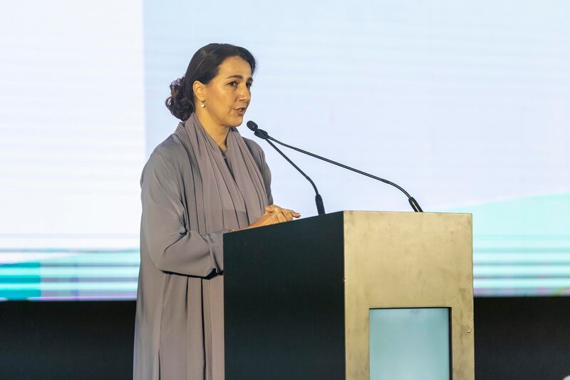 Mariam Almheiri, Minister of Climate Change and Environment, at the RAK Energy Summit on Wednesday. Antonie Robertson / The National