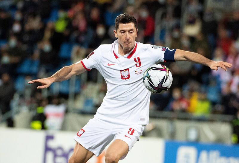 Poland captain Robert Lewandowski expressed his support of the Polish football federation to refuse to play the 2022 World Cup play-off against Russia in Moscow. EPA