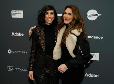 Brooke Shields, right, the subject of the documentary film Pretty Baby: Brooke Shields, with director Lana Wilson at its premiere. AP Photo