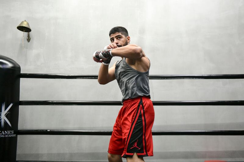 Majid Al Naqbi trains at Kane's Boxing Academy in Abu Dhabi.