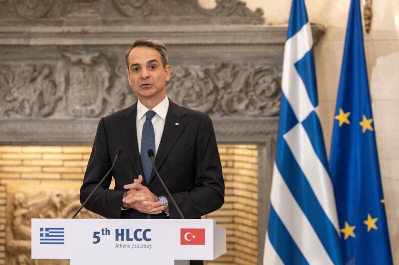 Mr Mitsotakis lauds the new relations with Turkey. Bloomberg