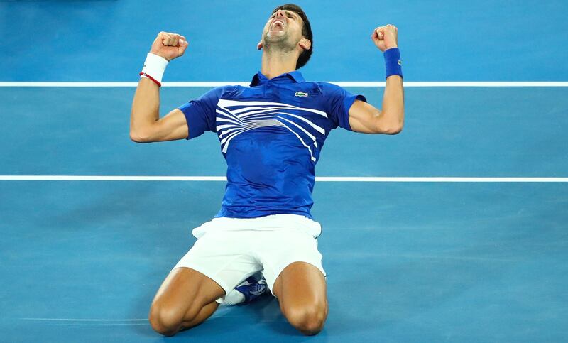 2019:  Djokovic beats Rafael Nadal 6-3, 6-2, 6-3 for victory at the Australian Open.
