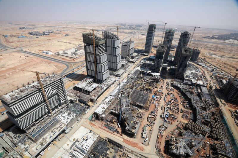 An aerial view of the construction site of the central business district of Egypt's new administrative capital, 45 kilometers east of Cairo. Government ministries are due to relocate there. EPA