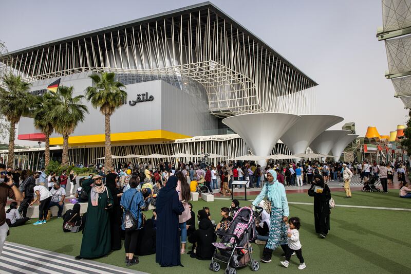 One place you are sure to find a queue is outside the Germany pavilion. Photo: Christopher Pike / Expo 2020 Dubai