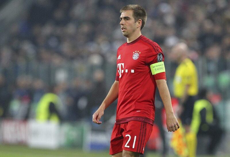 Bayern Munich captain Philipp Lahm shown during his team's Champions League match against Juventus last week. Marco Luzzani / Getty Images / February 23, 2016 