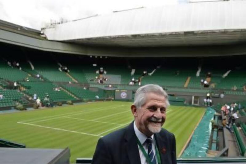 David Spearing, is celebrating his 40th year as a honorary steward at Wimbledon. The Abu Dhabi resident's task is to escort the families and coaches of the players, watching the games shoulder to shoulder with the rich and powerful. Photo by Stephen White / CameraSport