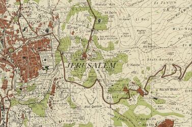 A detailed view of a map of Jerusalem. Via Palestine Open Maps