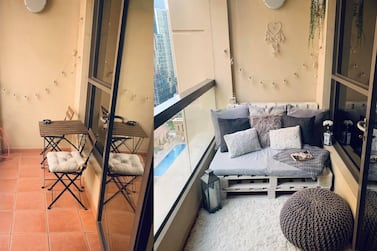 Samantha Hall and her flatmates gave their balcony a makeover for less than Dh500. Samantha Hall 