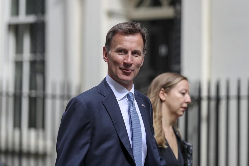 Jeremy Hunt, U.K. foreign secretary, arrives at number 10 Downing Street in London, U.K., on Monday, July 22, 2019. Prime Minister Theresa May will lead a meeting of the U.K. government’s emergency committee on Monday to discuss the security of shipping in the Persian Gulf after Iran seized a British oil tanker in the Strait of Hormuz last week. Photographer: Simon Dawson/Bloomberg
