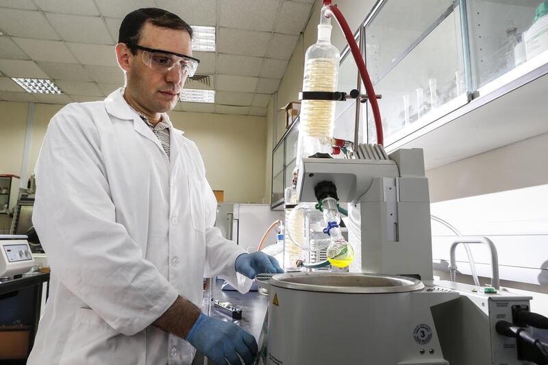 Ghaleb A Husseini, professor of chemical engineering at American University of Sharjah, where scientists are developing a system to deliver chemotherapy via a nano-particle injected into the body, allowing tumours to be targeted via ultrasound. Antonie Robertson / The National