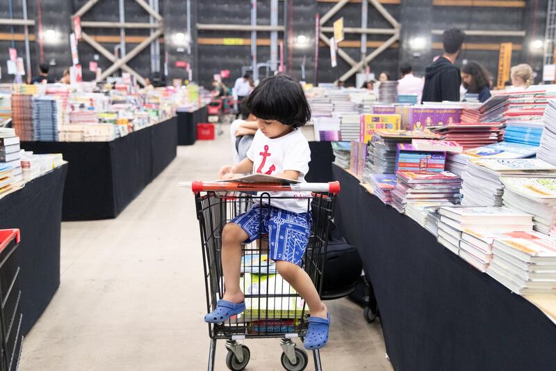 DUBAI, UNITED ARAB EMIRATES - OCTOBER 18, 2018. 

Shopper browse the books at Big Bad Wolf.

The Big Bad Wolf Sale Dubai has over 3 million brand new, English and Arabic books across all genres, from fiction, non-fiction to children's books, offered at 50%-80% discounts.


(Photo by Reem Mohammed/The National)

Reporter: ANAM RIZVI
Section:  NA