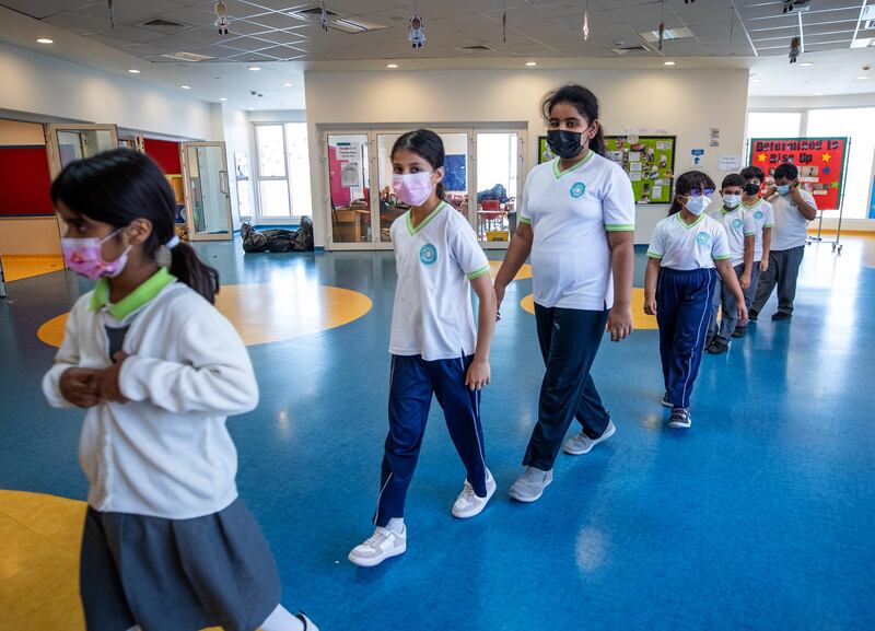 Pupils at AlDanah School by ALDAR, one of the many charter schools in Abu Dhabi. Victor Besa / The National