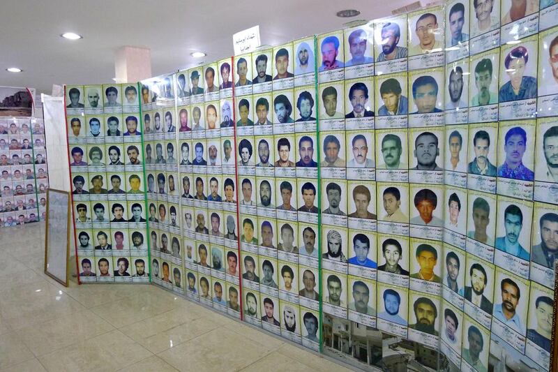 One of the walls of the Misurata War Museum, which lists over 5,000 martyrs. Tom Westcot for The National