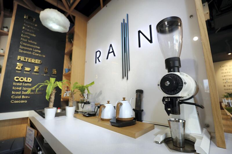 Abu Dhabi, United Arab Emirates - March 11, 2019: Feature story on the Rain Cafe, Abu Dhabi. Monday the 11th of March 2019 on Abu Dhabi. Chris Whiteoak / The National